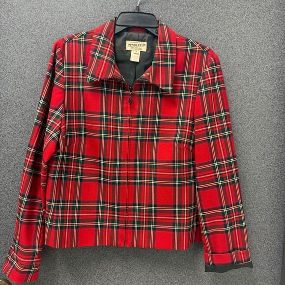 Pendleton VTG 100% virgin wool tartan plaid jacket - Picture 2 of 6